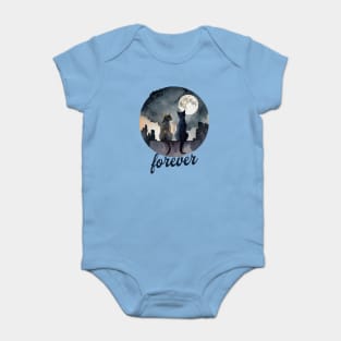 Partners forever romantic cats design Baby Bodysuit